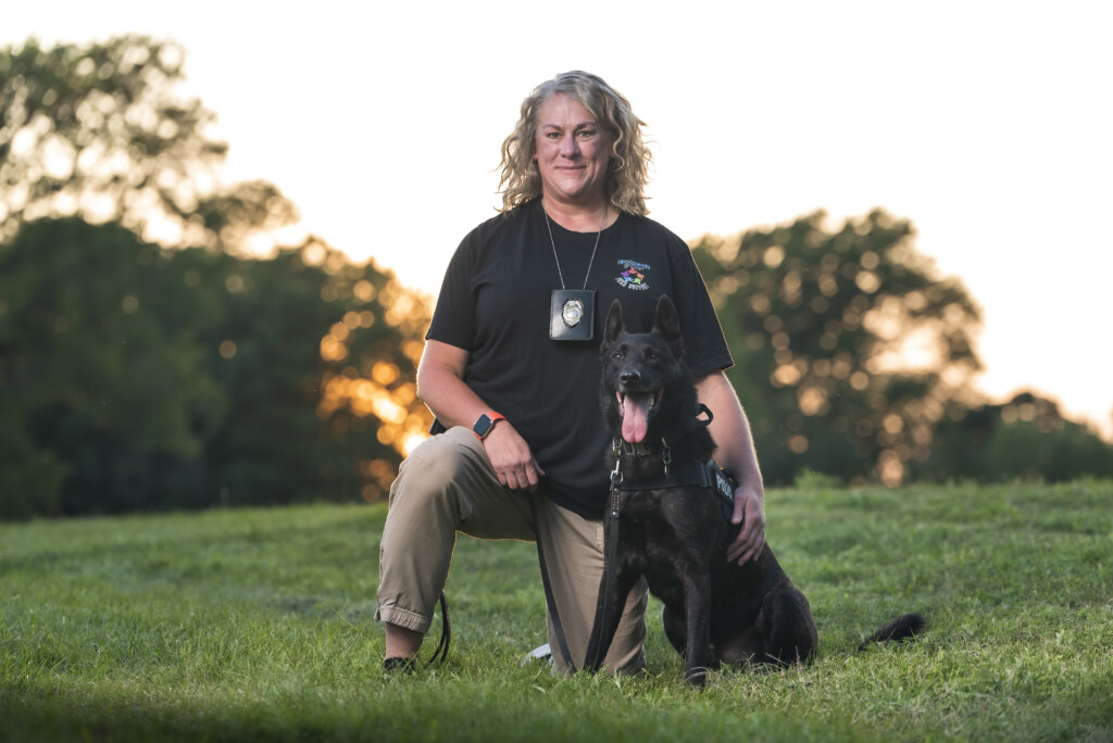 Detective Kimberly Shirley-Williams and KCPD's therapy and comfort dog, K9 Rowdy.