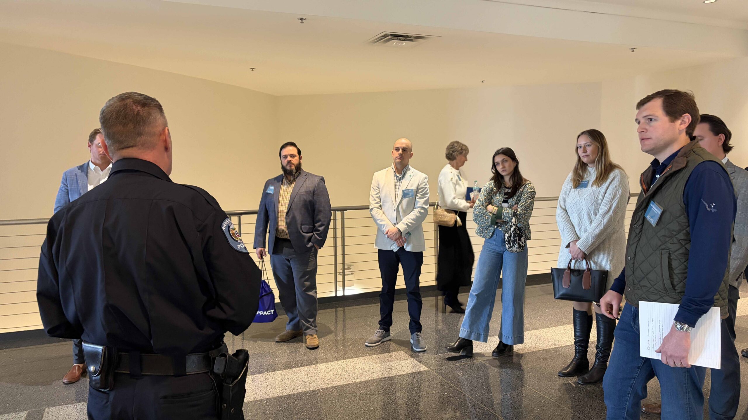 Police Foundation roundtable guests touring the KCPD Regional Police Academy